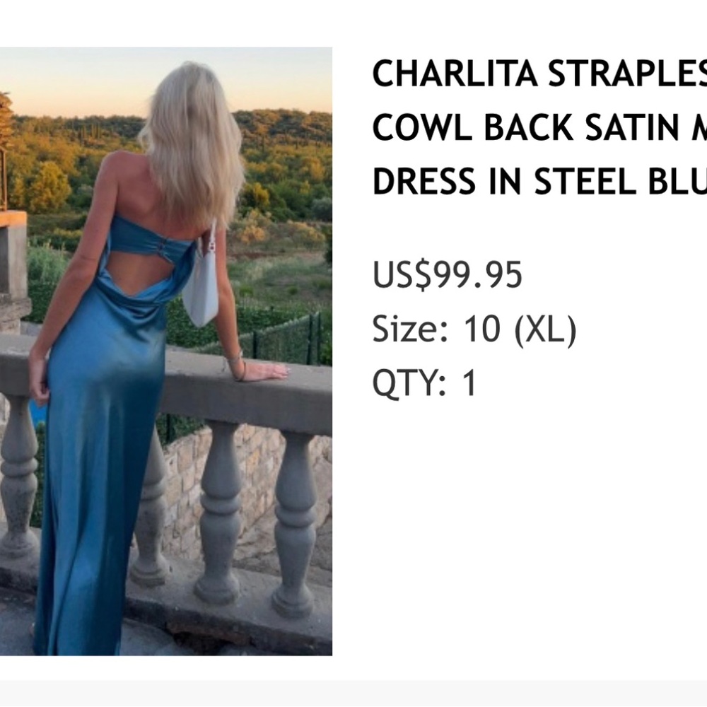 Showpo Carlita strapless satin maxi